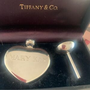 Mary Kay Engraved Tiffany&Co Heart Shaped Sterling Silver  Perfume Holder RARE